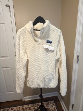Simply Southern Ivory Simply Soft Fleece Quarter Snap Pullover - Size M